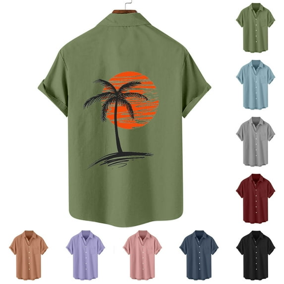 BiZtdJrK Hawaiian Shirts for Men Summer Casual Button Up Short Sleeve Shirt with Pocket Loose Fit Beachwear Fashion Graphic Tee Tops Black XL