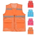 thumbnail image 1 of BiZtdJrK Travel Vest for Men with Pockets & Reflective Stripe Lightweight Mesh Sleeveless Jackets Summer Outdoor Workwear Orange XXXL, 1 of 5