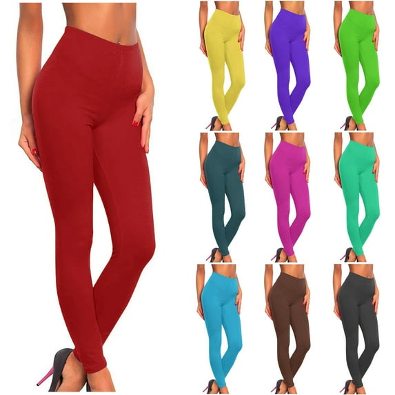 BiZtdJrK High Waisted Seamless Leggings for Women Tummy Control Sport Yoga Pants Solid Color Casual Stretch Legging Pants Gym Fitness Tights Sale of the Day