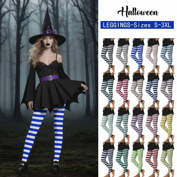 BiZtdJrK High Waisted Yoga Pants for Women Halloween Striped Print Funny Party Leggings Soft Stretch Fitness Workout Legging Army Green XL