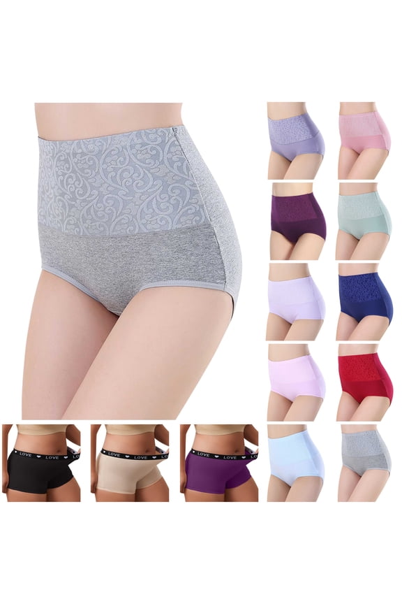 Hoy Oferta Flash, Boyshort Underwear for Women Comfy Cotton Boxer Briefs Full Coverage Ladies BoyShorts Panties Plus Size Purple XXL