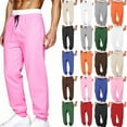 thumbnail image 1 of BiZtdJrK Jogger Sweatpants for Men and Women Relaxed Fit Drawstring Workout Pants Unisex Elastic Bottom Running Trousers with Pockets, Beige, L, 1 of 7