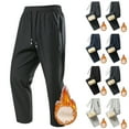 thumbnail image 1 of BiZtdJrK Khaki Men Warm Fleece Lined Pants Elastic Waist Drawstring Outdoor Hiking Casual Trousers with Zipper Pockets, XS, 1 of 6