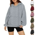 thumbnail image 1 of BiZtdJrK Knitting Hoodies for Women Lightweight Long Sleeve Textured Sweatshirts Loose Fashion Fall Pullover with Pocket Red M, 1 of 8