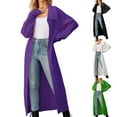 thumbnail image 1 of BiZtdJrK Long Sleeve Sweaters for Women Floor Length Open Front Sweater Cardigan Knit Lapel Collar Fashion Casual Outerwear Purple XXXL, 1 of 5