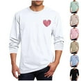 thumbnail image 1 of BiZtdJrK Long Sleeve T Shirt for Men Plus Size Heart Print Casual Tee Tops Lightweight Loose Fit Basic Tees Valentines Gifts Black L, 1 of 6