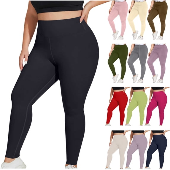 BiZtdJrK Maternity Leggings for Women Fashion Clothes Plus Size Casual Elastic High Waisted Workout Yoga Pants Stretch Comfy Tights, Yellow, L