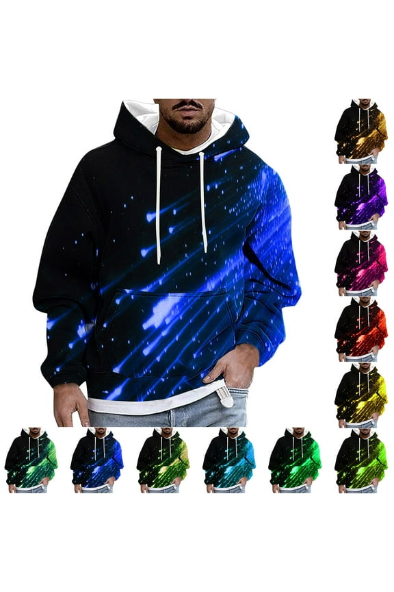 Men Big and Tall Graphic Hoodies Long Sleeve Drawstring Hooded Sweatshirt 3D Novelty Print Pullover Hoodies Casual Stylish Sweatshirts Items for Women Sky Blue XXL