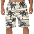 thumbnail image 1 of BiZtdJrK Men Big and Tall Vacation Shorts Tropical Print Drawstring Elastic Waist Beach Short Pants Lightweight Quick Dry Swim Trunks with Pockets Black S, 1 of 4