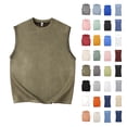 thumbnail image 1 of BiZtdJrK Men Casual Summer Tanks Faux Suede Big and Tall Sleeveless Round Neck Shirts Fashion Streetwear Tank Shirt Mint Green XXXXXL, 1 of 3