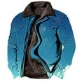 thumbnail image 1 of BiZtdJrK Men Cowboy Jacket Vintage Y2k Aztec Print Coat Elegant Lapel Neck Long Sleeve Jackets Winter Thickened Fleece Lined Warm Jackets Sales Of The Day Light Blue XL, 1 of 5