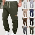 thumbnail image 1 of BiZtdJrK Men Drawstring Jogger Pants Elastic Waist Active Sport Sweatpants Regular Fit Solid Casual Fall Sweatpant with Pockets Army Green L, 1 of 8