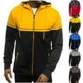 thumbnail image 1 of BiZtdJrK Men Full Zip Hoodies Color Block Long Sleeve Sweatshirt Jackets Slim Fit Workout Hooded Jacket with Zipper Pockets Gray XL, 1 of 6