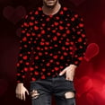 thumbnail image 1 of BiZtdJrK Men Long Sleeve T Shirt Plus Size Heart Graphic Crew Neck Tee Tops Lightweight Comfy Casual Teees Valentine's Gifts Black XXL, 1 of 5
