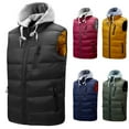 thumbnail image 1 of BiZtdJrK Men Nylon Vest Warm Windproof Hooded Vests Lightweight Sleeveless Zip Up Jacket Casual Outerwear Outdoor Golf Vests Sales Today Clearance Women Yellow XXXL, 1 of 7
