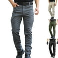 thumbnail image 1 of BiZtdJrK Men Slim Fit Work Pant Lightweight Ripstop Hiking Outdoor Pants High Waist Exercise Trainng Pants with Multi Pockets Black S, 1 of 5