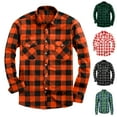 thumbnail image 1 of BiZtdJrK Men Trendy Shirts Plaid Long Sleeve Lapel Button Down Shirt Cowboy Streetwear Collared Tops with Two Chest Pockets Gray XXXL, 1 of 3