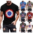 thumbnail image 1 of BiZtdJrK Men USA Independence Day Tops Short Sleeve American Flag Sunflower Graphic Tees 4th of July Patriotic T Shirts Navy L, 1 of 6