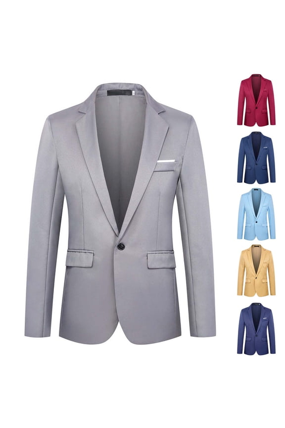 Men Wedding Dress Jackets Big and Tall Notch Lapel One Button Casual Sport Coats Regular Fit Solid Business Blazers Wine XXXXXL