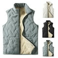 thumbnail image 1 of BiZtdJrK Men Winter Warm Vest Loose Fit Stand Collar Sleeveless Workwear Jacket 2025 Casual Lightweight Fashion Golf Vests with Pockets Todays Daily Sales Khaki XL, 1 of 6