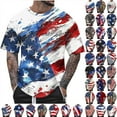 thumbnail image 1 of BiZtdJrK Men's 4th of July T Shirts Round Neck Short Sleeve T-Shirts American Flag Graphic Tees Patriotic Tshirts Summer Tops Multicolor XXXXL Ofertas Relampago de Hoy, 1 of 6