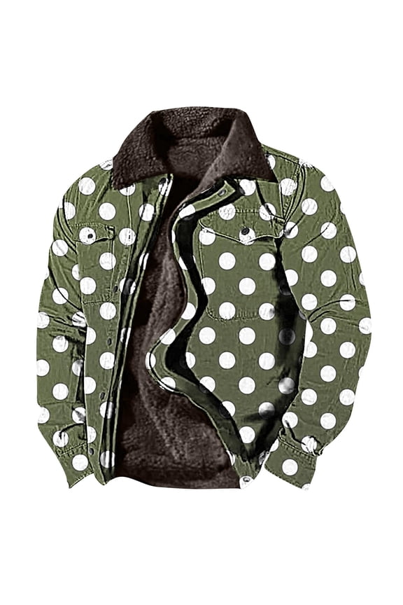 Men's Aztec Western Jackets Fashion Print Long Sleeve Zipper Coat Fleece Lined Winter Thickened Warm Jackets with Pockets 90 Percent Off Clearance Sale Army Green XXXL