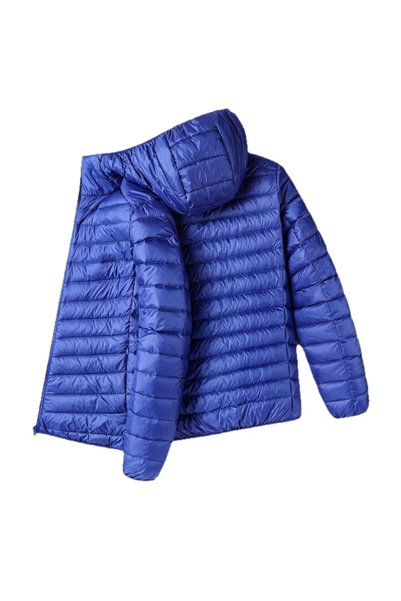 Men's Big and Tall Cotton Coats Zip Up Long Sleeve Hooded Puffer Jackets Comfy Solid Winter Quilted Jacket Gray M