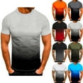 thumbnail image 1 of BiZtdJrK Men's Big and Tall Short Sleeve T Shirts Gradient Print Casual Athletic Tee Tops Workout Muscle Shirts Blue M, 1 of 3