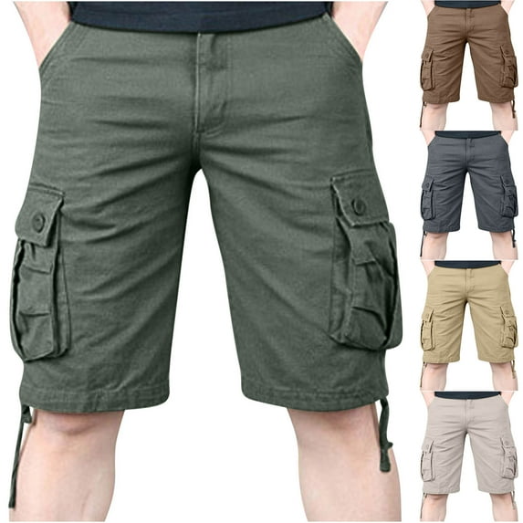 BiZtdJrK Men's Cargo Cotton Shorts Drawstring Waist Work Shorts Solid Casual Sweat Shorts Outdoor Workout Shorts with Multi Pockes Limited Time Deals of The Day Dark Gray XXXXXL