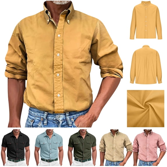BiZtdJrK Men's Casual Button Down Shirts Summer Ribbed Short Sleeve T-Shirts Solid Color Lapel Work Tops with Pockets, Navy, XXXL