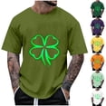 thumbnail image 1 of BiZtdJrK Men's Casual T-Shirts St. Patrick's Day Shamrock Graphic Summer Tee Tops Round Neck Short Sleeve Novelty Printed Tees Green S, 1 of 5