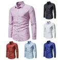 thumbnail image 1 of BiZtdJrK Men's Cotton Print Shirts Long Sleeve Casual Button Down Shirts Regular Fit Formal Wedding Prom Shirts Deals&nbsp;of&nbsp;The&nbsp;Day&nbsp;Clearance Black S, 1 of 7