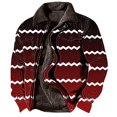 thumbnail image 1 of BiZtdJrK Men's Cowboy Sweatshirt Striped Print Zipper Long Sleeve Jackets Fleece Lined Winter Warm Coat Casual Fashion Streetwear with Pockets Sales For Today On Walmart Wine L, 1 of 5