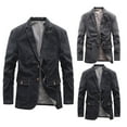 thumbnail image 1 of BiZtdJrK Men's Denim Sport Coat Two Button Notch Lapel Jean Blazer Jacket Vintage Casual Suit Jackets with Pockets Black S, 1 of 9