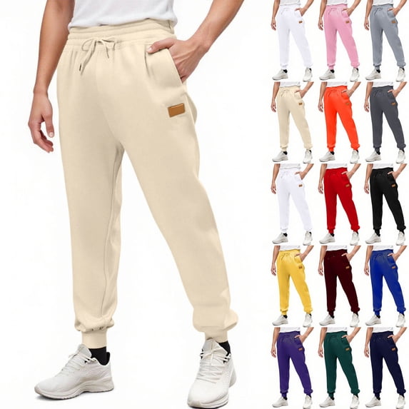 BiZtdJrK Men's Drawstring Waist Sweatpants Soft Casual Easy Wear Pants with Pocket, Purple, XXL