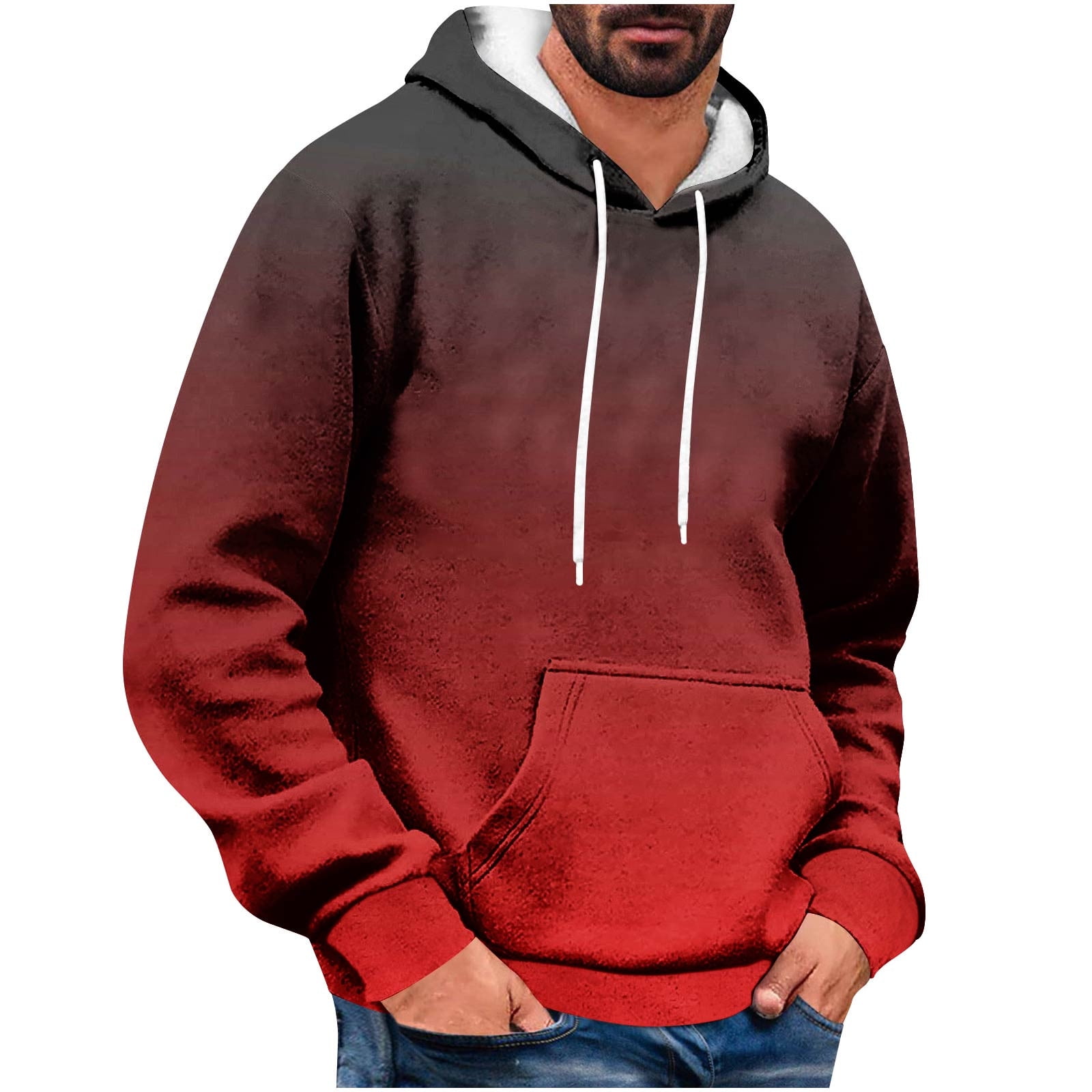Frontwalk Men Sweatshirt Fall Casual Pullover Hoodie Winter