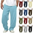 thumbnail image 1 of BiZtdJrK Men's Fleece Sweatpants Baggy Open Bottom Sweatpants Wide Leg Sweat Pants Winter Warm Athletic Pants with Pockets, Dark Gray, S, 1 of 8