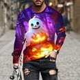 thumbnail image 1 of BiZtdJrK Halloween Shirt for Men Long Sleeve Casual Pullover Tops Novelty 3D Ghost Graphic T shirts Big and Tall Funny Cool Streetwear X-Multicolor L, 1 of 1