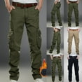 thumbnail image 1 of BiZtdJrK Men's Hiking Snow Pants 2025 Winter Fleece lined Warm Tactical Pants Outdoor Military Combat Work Trousers with Multi Pockets Best Sales Today Khaki XL, 1 of 9