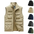 thumbnail image 1 of BiZtdJrK Men's Lightweight Quick Dry Fishing Vest Outdoor Work Safari Travel Photo Cargo Vests Jacket with Multi Pockets Army Green XXL, 1 of 10