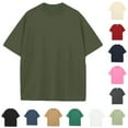 thumbnail image 1 of BiZtdJrK Men's Oversized Cotton T-Shirts Drop Shoulder Tee Shirts Crew Neck Solid Casual Athletic T Shirt Short Sleeve Basic Tee Sales of Today Light Green XXL, 1 of 3