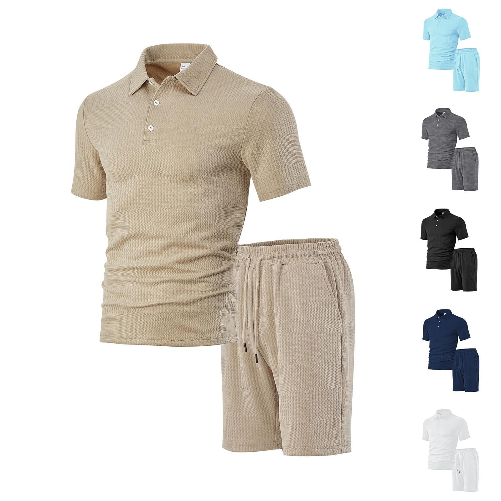 biztdjrk-men-s-ribbed-knit-polos-shirts-and-shorts-2-pieces-outfits