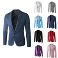 thumbnail image 1 of BiZtdJrK Men's Sport Coats 1 Button Notch Lapel Long Sleeve Suit Jackets Solid Business Office Work Blazers with Pockets White XL, 1 of 3