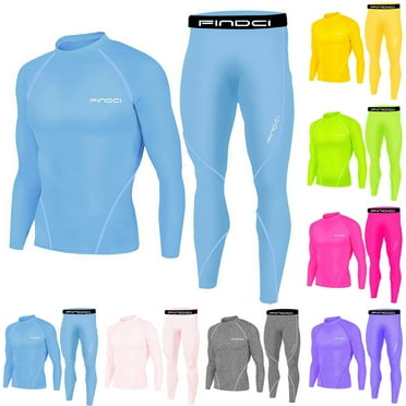 BiZtdJrK Men's Sports Running Sets Tight Stretchy Compression Shirt and Solid Legginga 2 Piece Outfits Long Sleeves Tops Pants Quick Dry Gym Yoga Tracksuit Back to College Sales Green 3XL