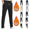 thumbnail image 1 of BiZtdJrK Men's Winter Fleece Pants Thick Warm Drawstring Sherpa Lined Sweatpants Casual Zipper Pocket Jogging Pant, Gray, XL, 1 of 4