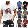 thumbnail image 1 of BiZtdJrK Mens 4th of July Patriotic Tees American Flag Horse Graphic Tshirts Novelty Print Short Sleeve Crewneck Tee Tops Gray XL, 1 of 6