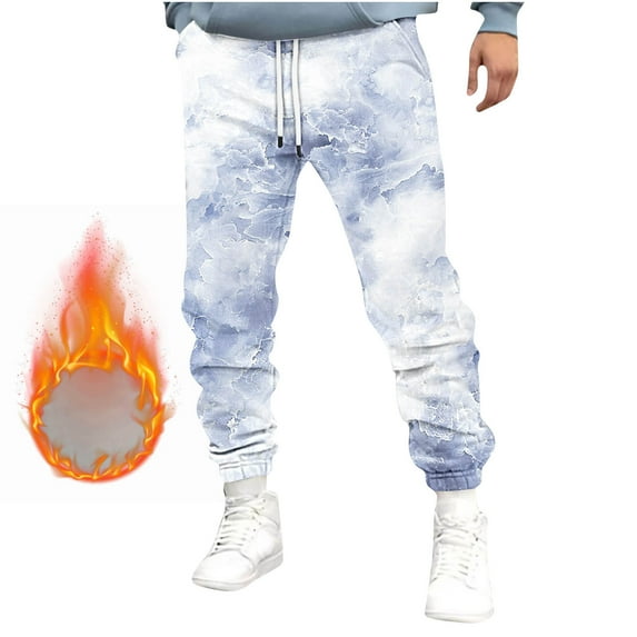 BiZtdJrK Mens Athletic Pants Fleece Lined Drawstring Elastic Waist Sweatpants Tie Dye Casual Joggers Loose Fit Fall Sweat Pant with Pockets Birthday Gift Multicolor XXL