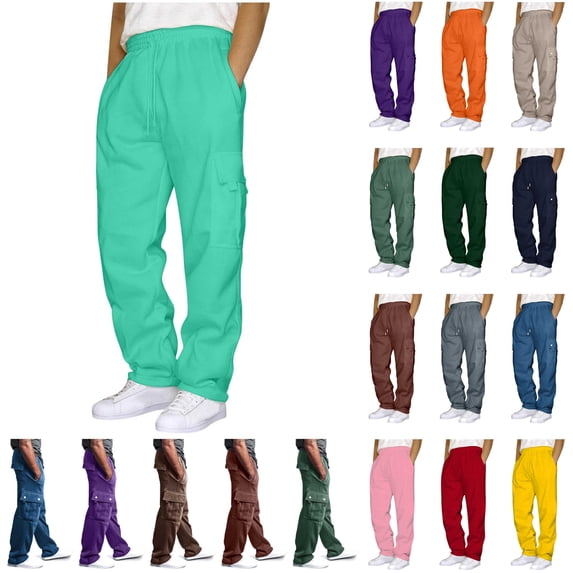 BiZtdJrK Mens Baggy Wide Leg Sweatpants Casual Drawstring Elastic Waist Joggers Pants Solid Color Running Workout Yoga Pants with Pockets, Dark Gray, XXL