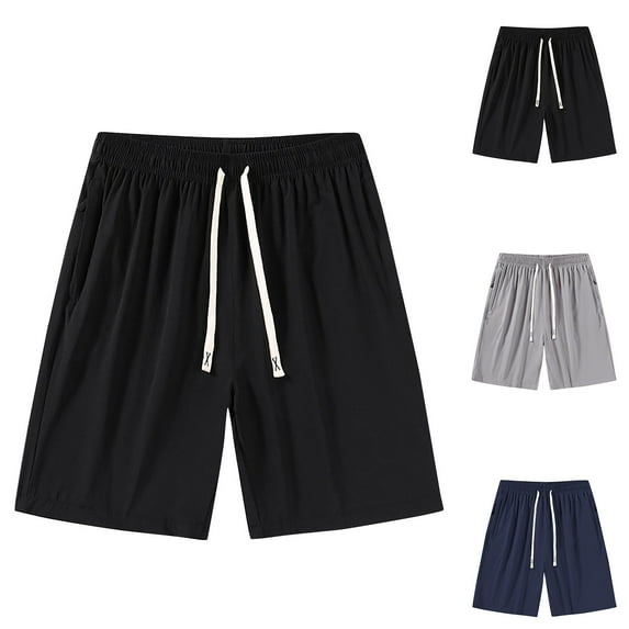 BiZtdJrK Mens Big and Tall Cargo Shorts Ice Silk Cooling Summer Beach Shorts Drawstring Breathable Casual Shorts with Pockets on sale clearance items Gray XXL