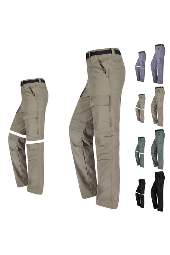 Mens Big and Tall Hiking Pants Quick Dry Convertible Lightweight Outdoor Cargo Pants Soft Solid Stretch Assault Trousers with Multi Pockets Cyber And Monday Sales Army Green XXL